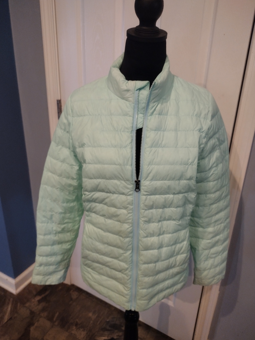 Lands' End Mint Green Quilted Women's Puffer Jacket